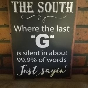 Southern tin sign